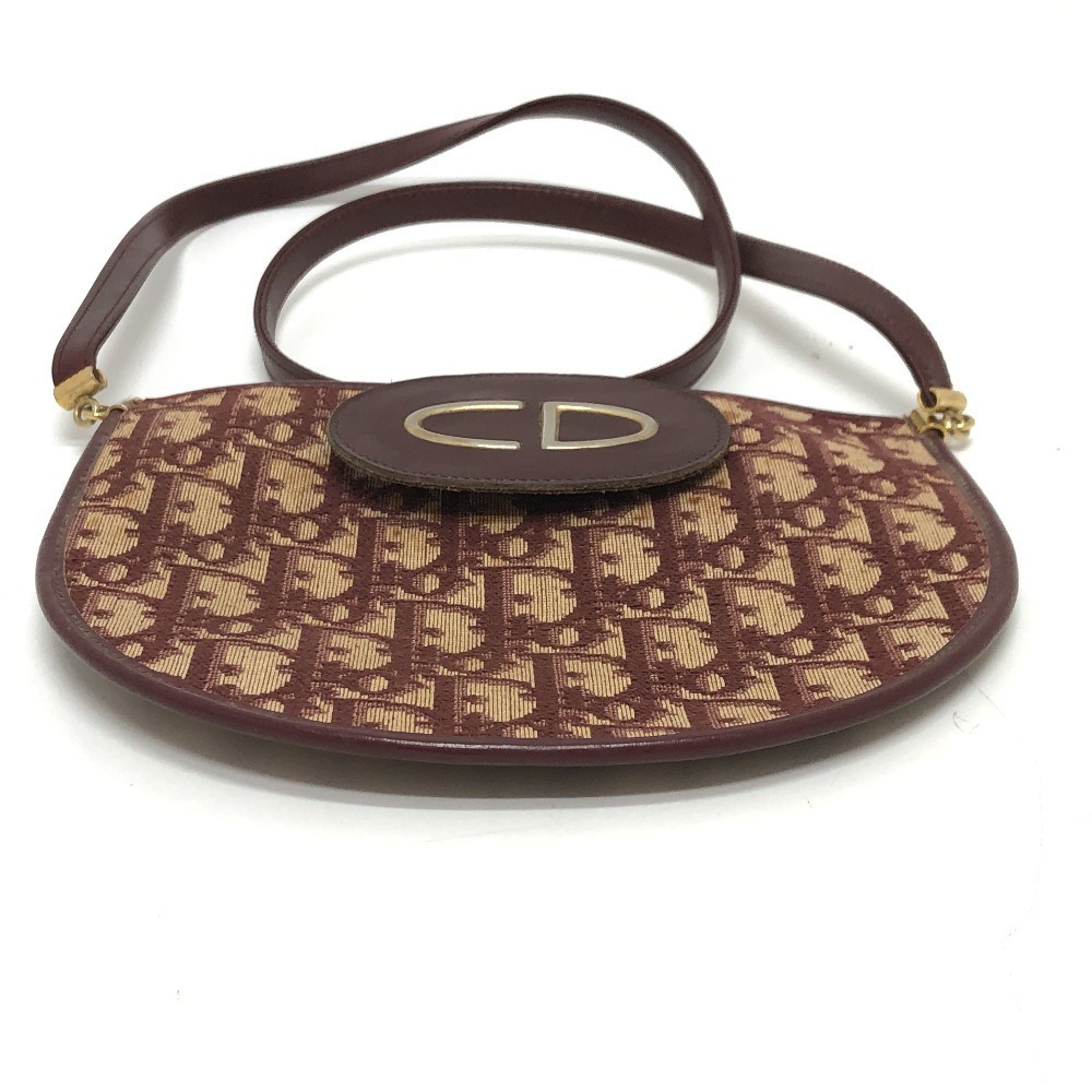 Dior Trotter CD Logo Shoulder Bag Canvas Leather Red - Picture 4 of 15